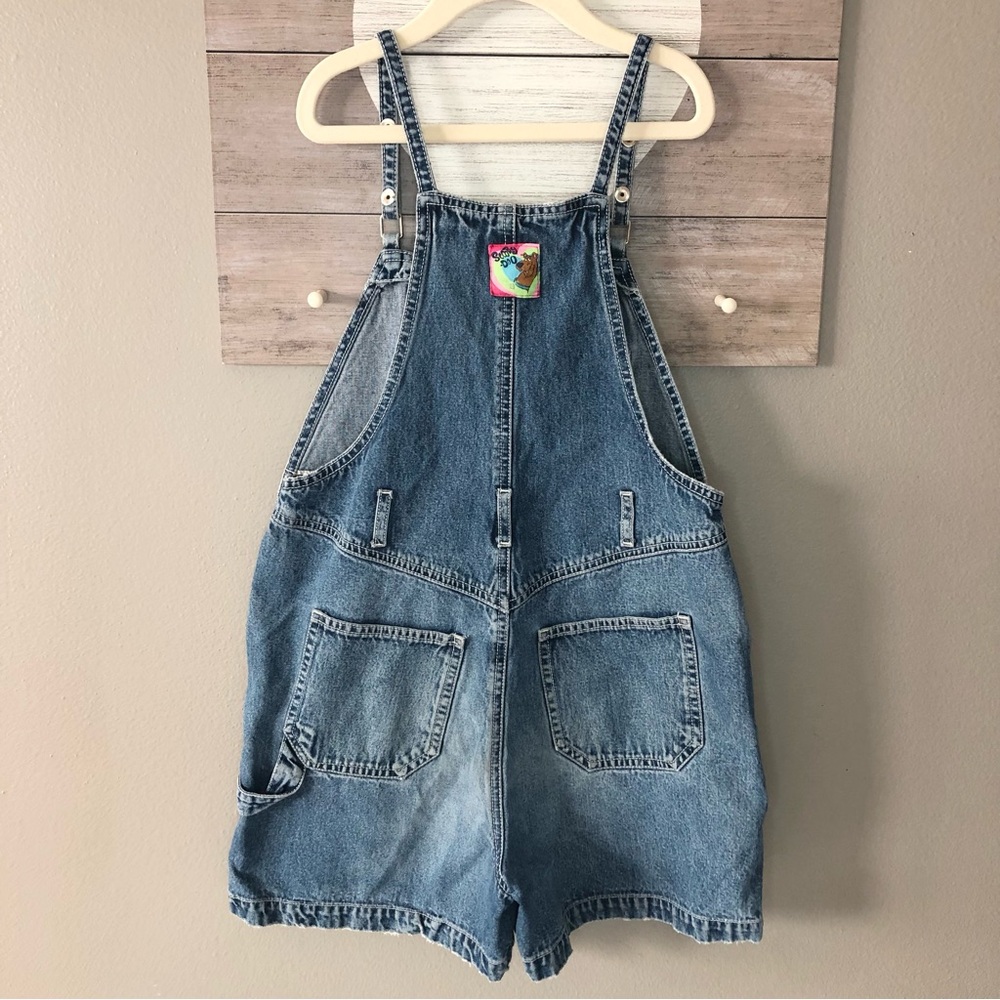 Vintage Cartoon Network ScoobyDoo Embroidered Jean Short Overalls 12 - Picture 4 of 6